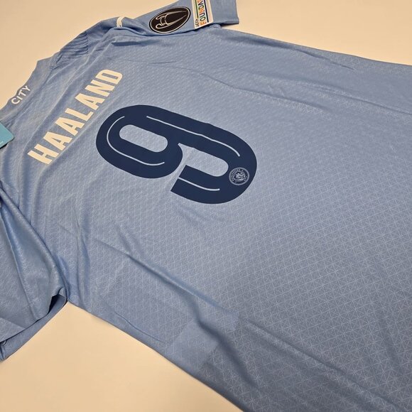 Haaland Manchester City Jersey #9 Blue 23/24 ManCity - Picture 2 of 12